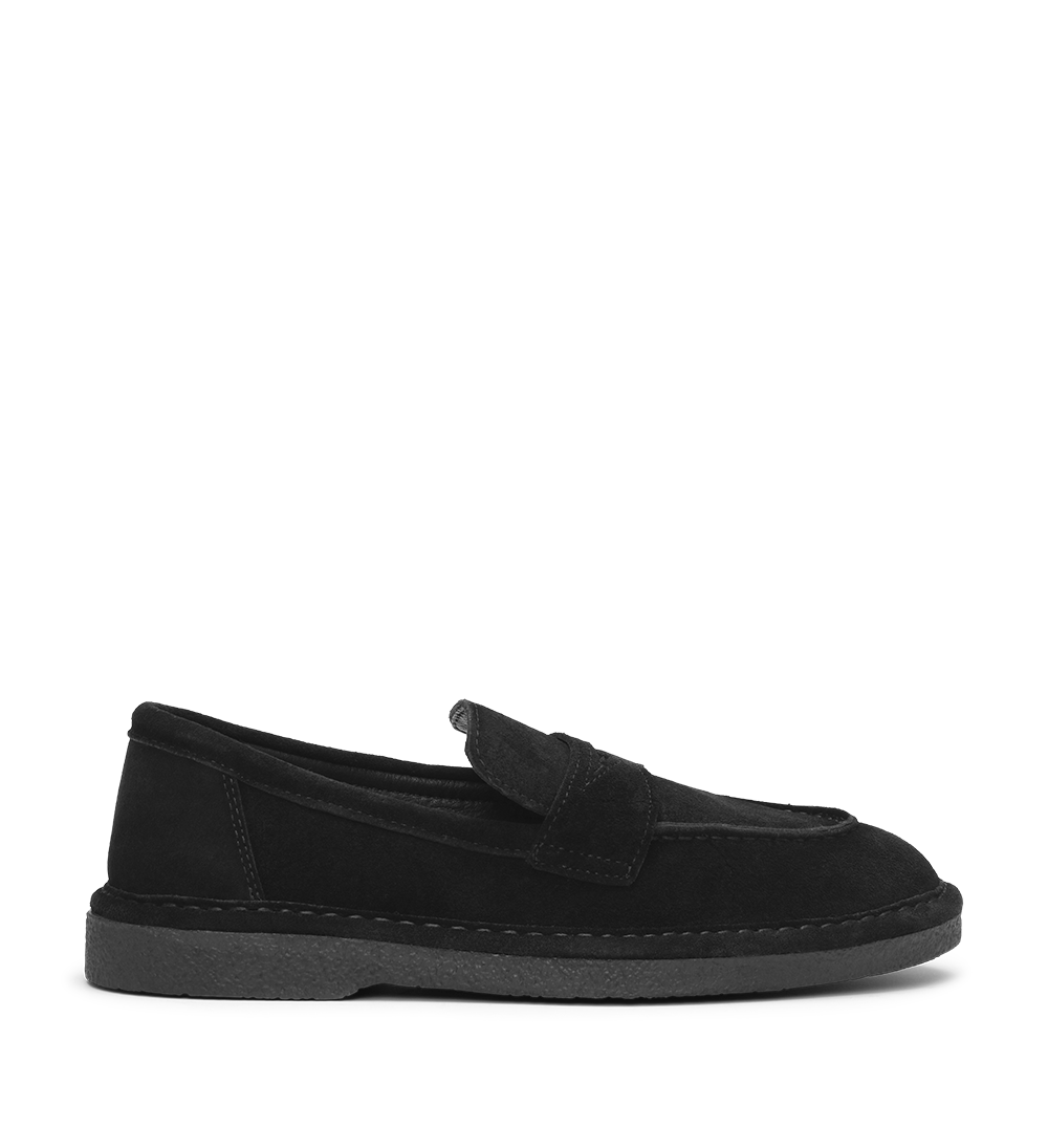 Lunelle loafers, sort ruskind