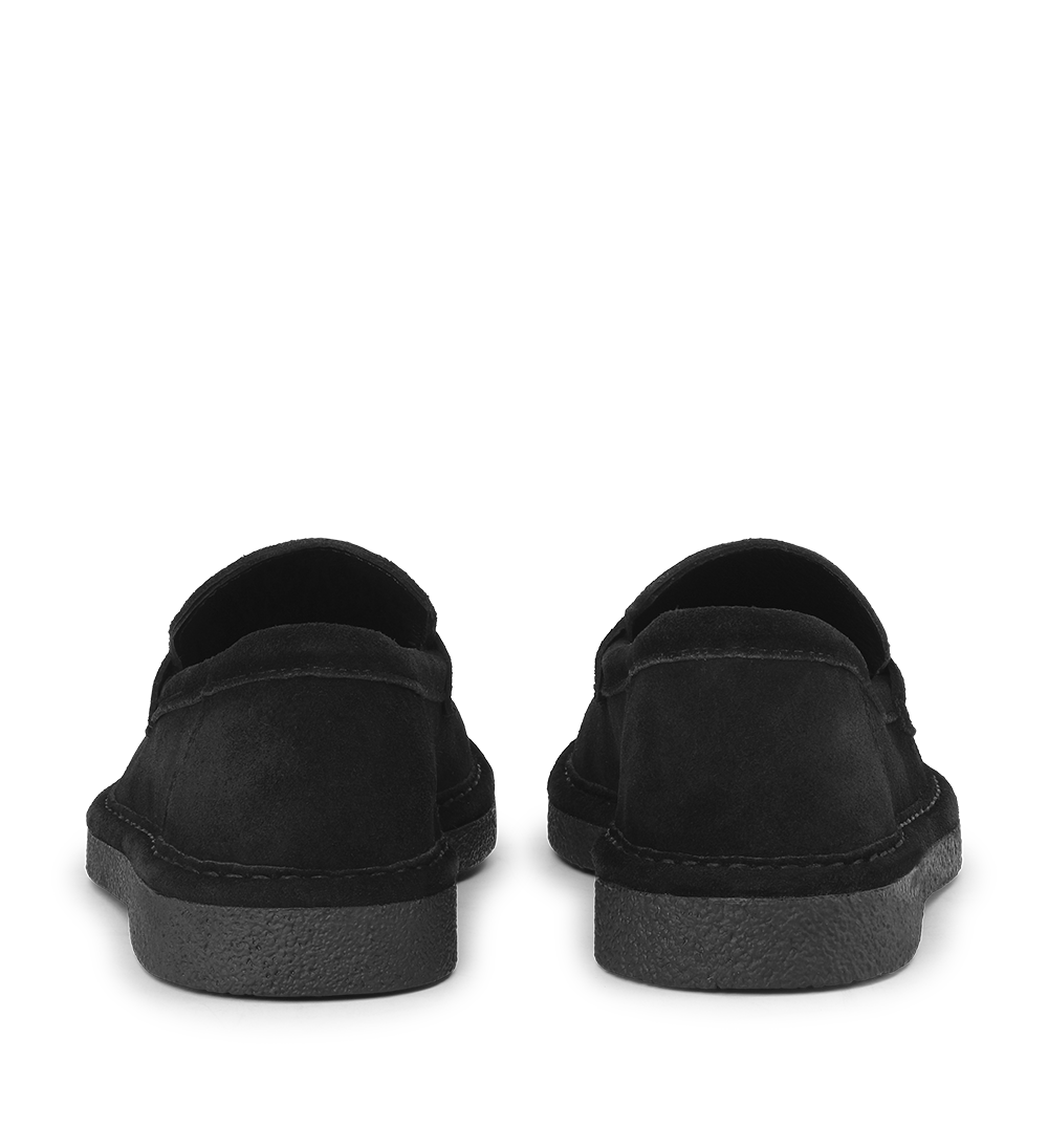 Lunelle loafers, sort ruskind