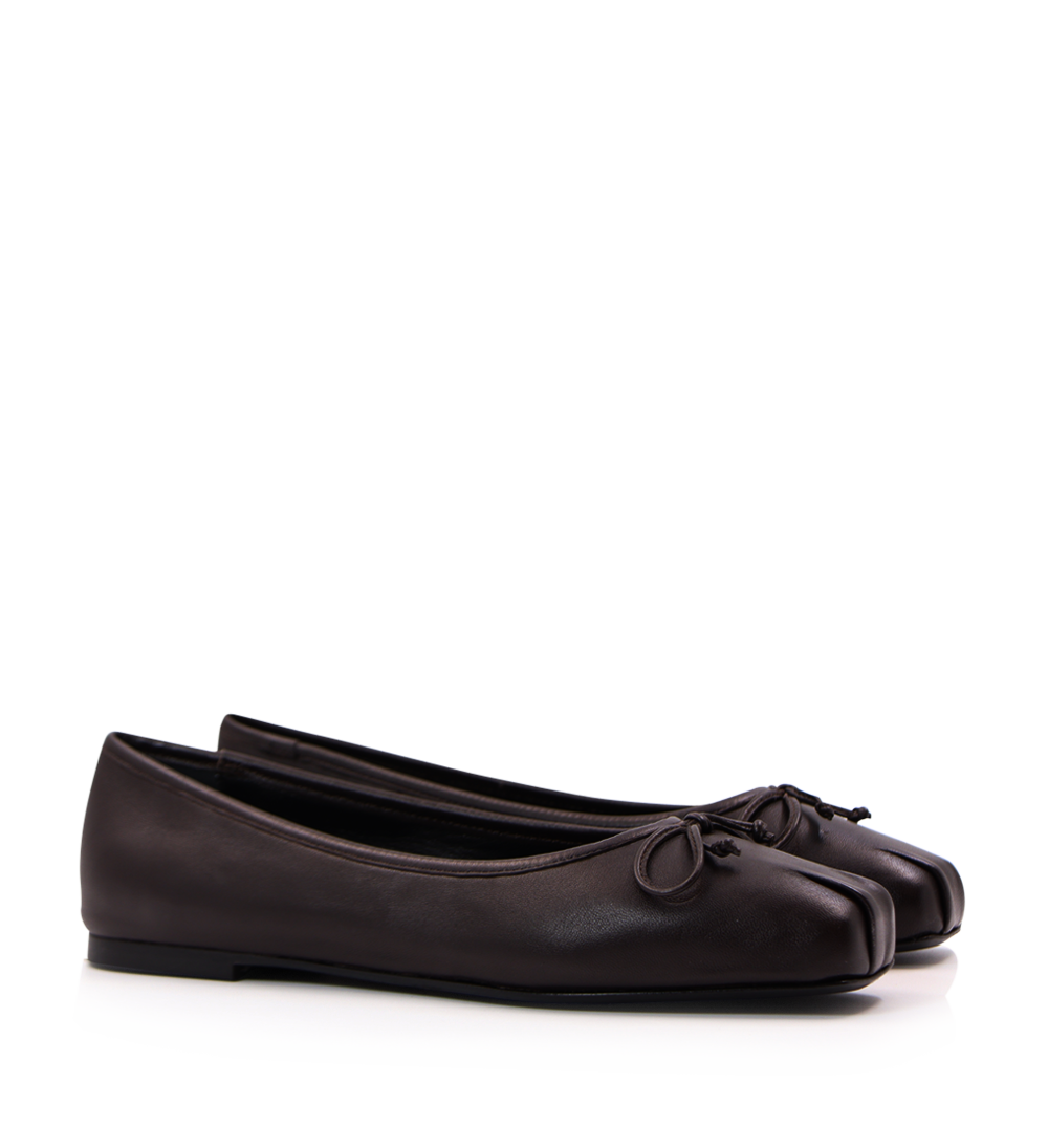 Serena ballerina, dark brown suede