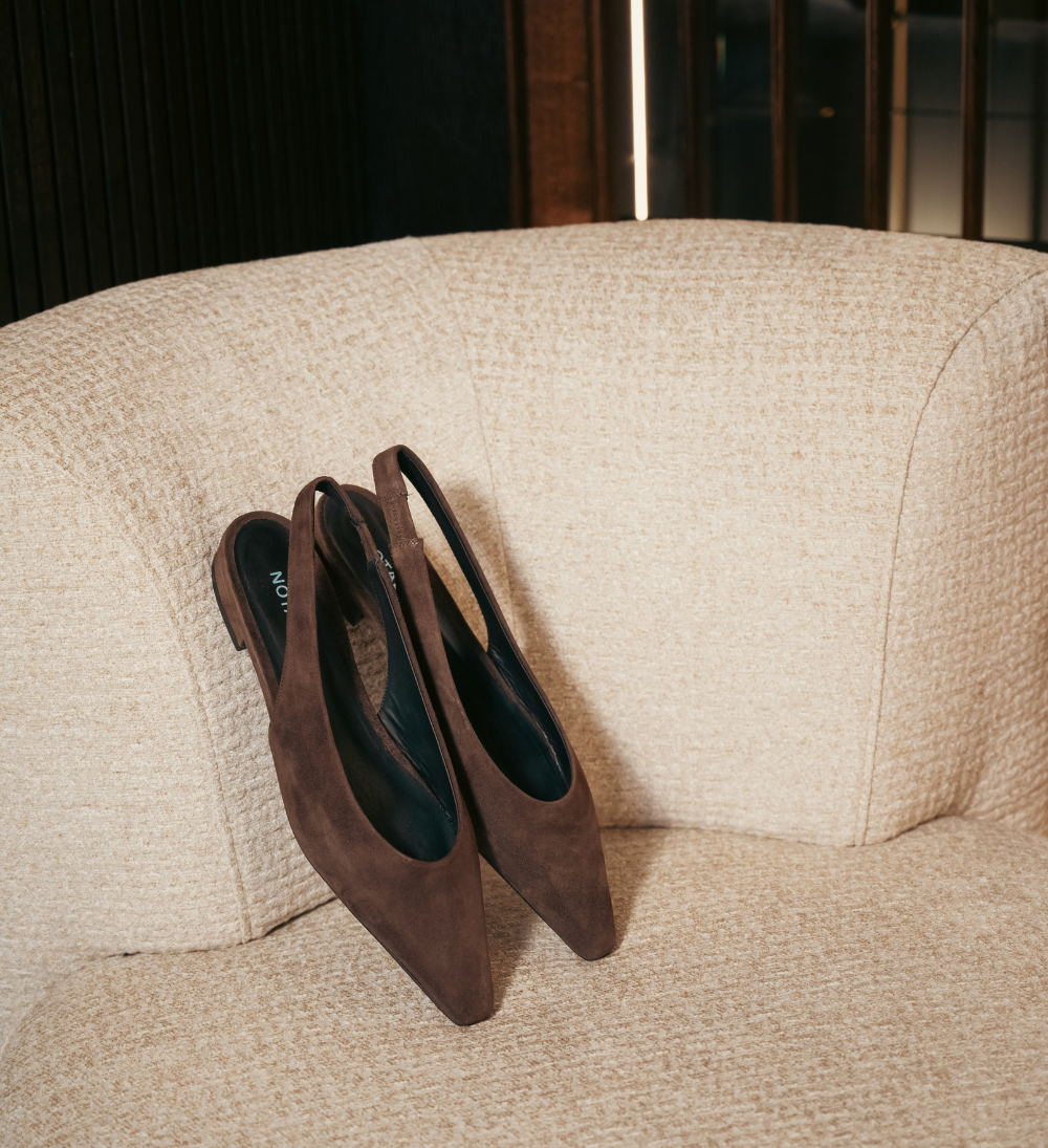 Gisella slingback, dark brown suede