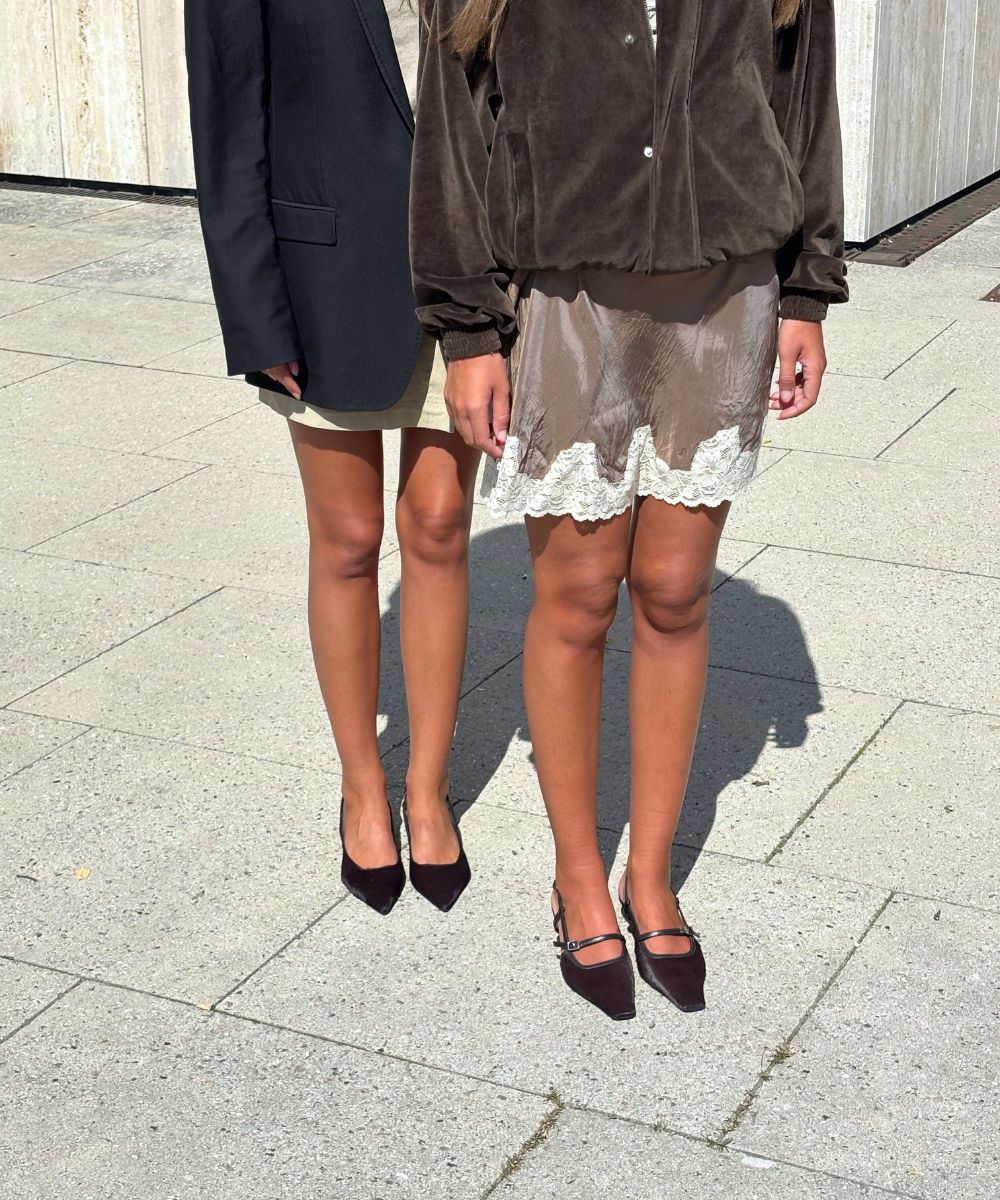 Elisa 50 slingback stiletter, mørkebrun kopels