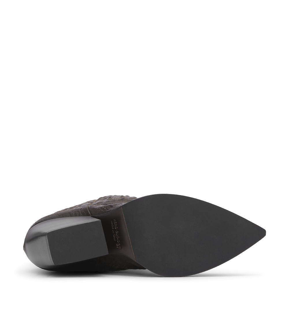 Zora 60 støvler, mørkebrun vintage croco