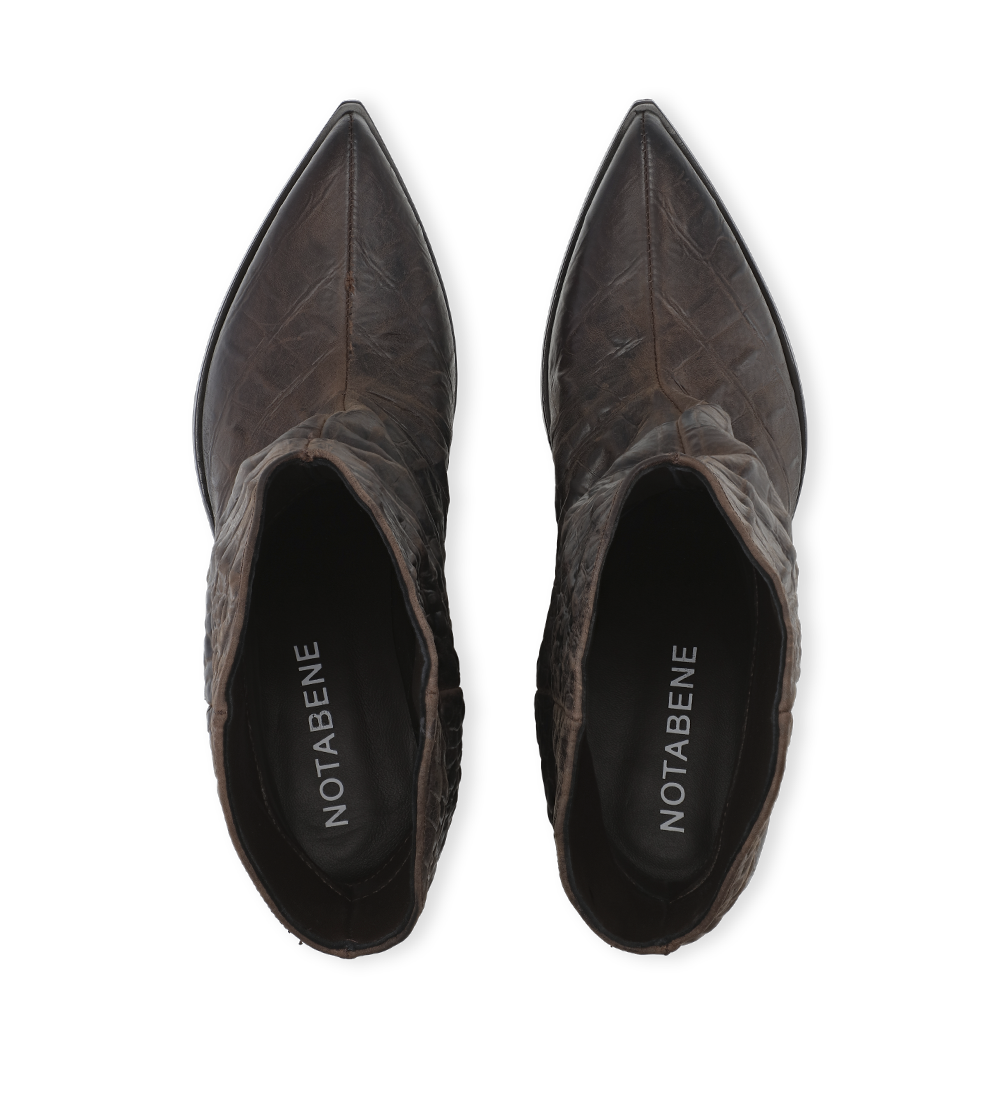 Zora 60 støvler, mørkebrun vintage croco