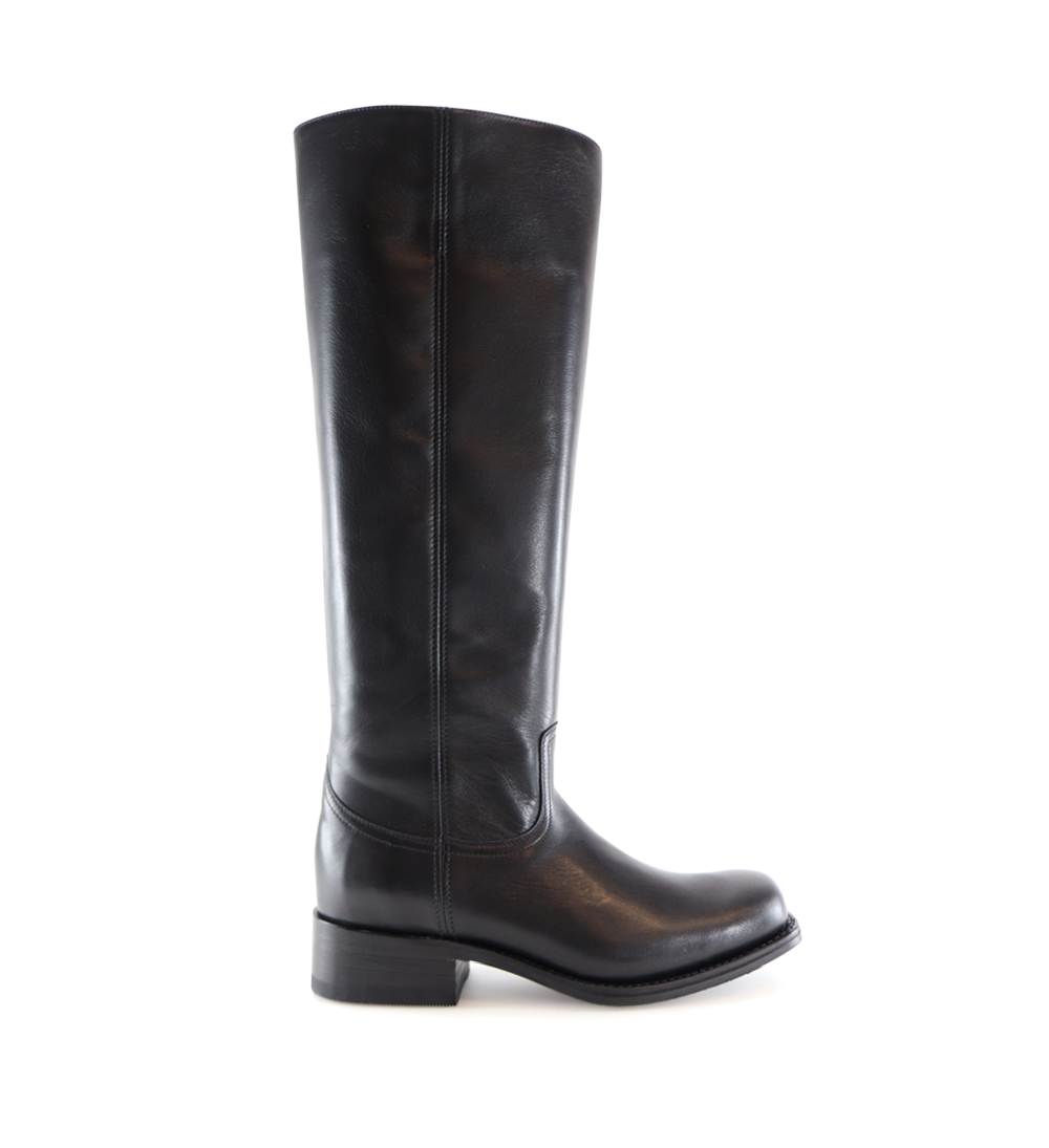 Achilla zip støvler, sort læder