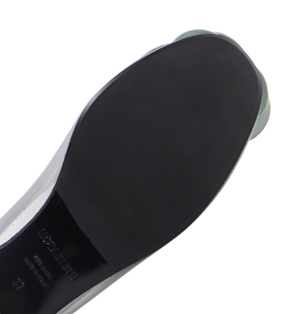 Camelia ballerina, sølv læder/mesh