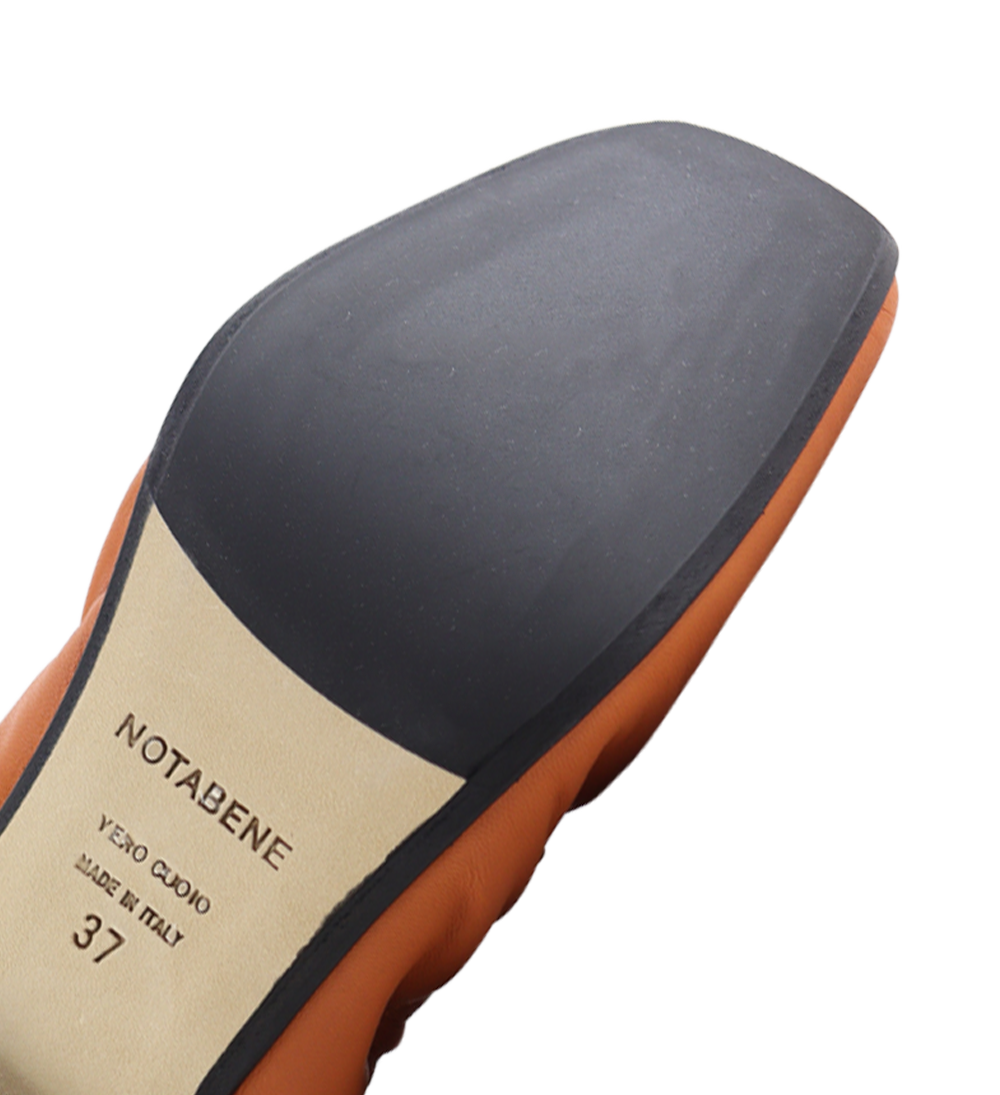 Brigitte ballerinaer, brun læder