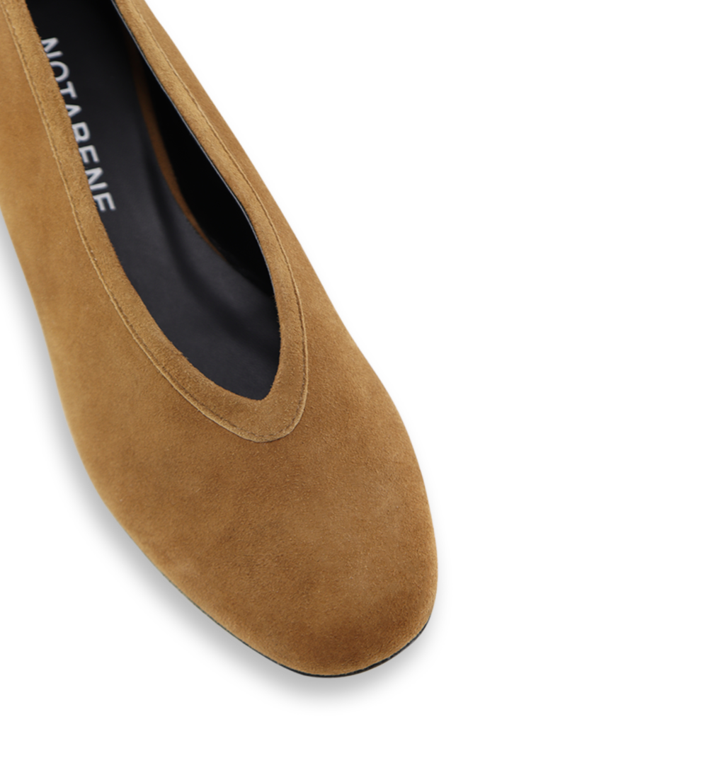 Betty ballerina, brun ruskind