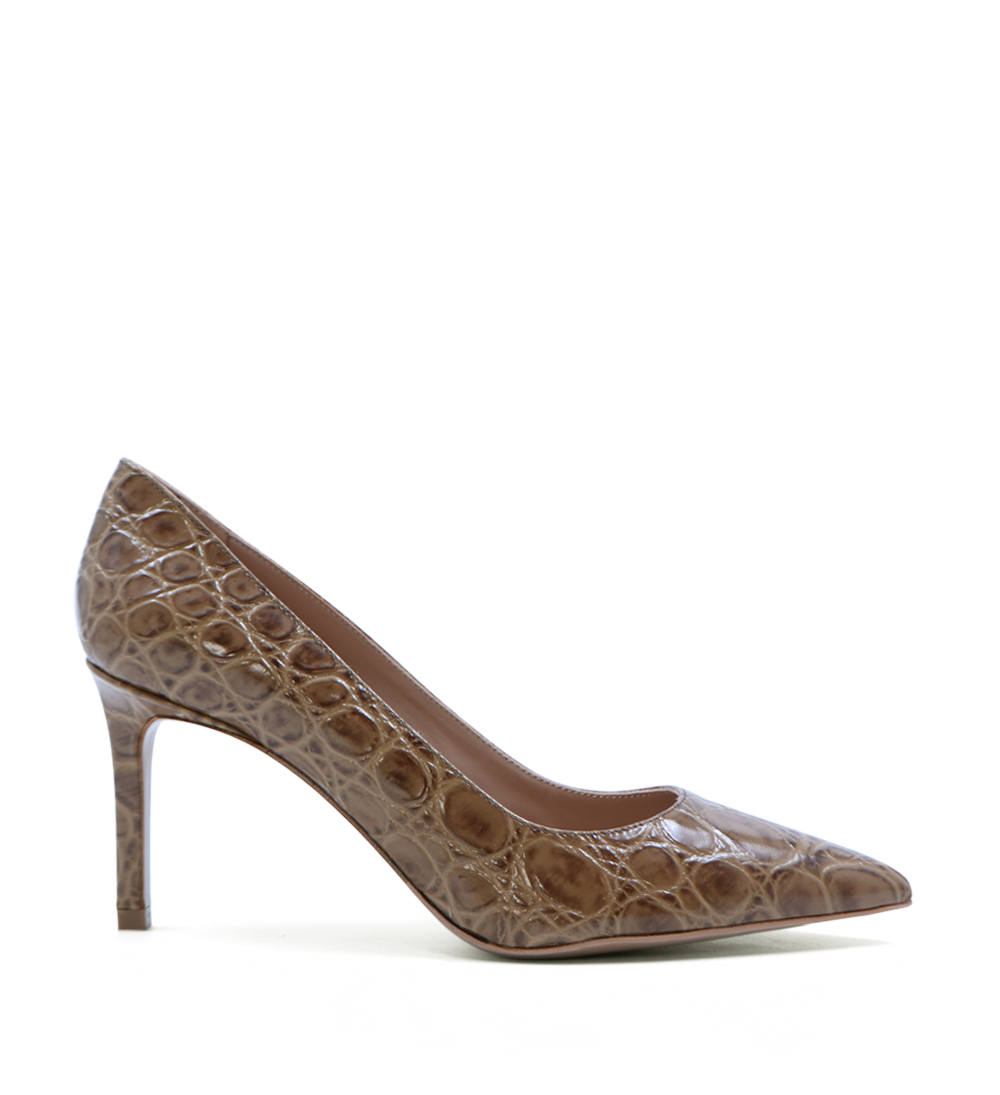 Carolina 70 stilettos, brown croco