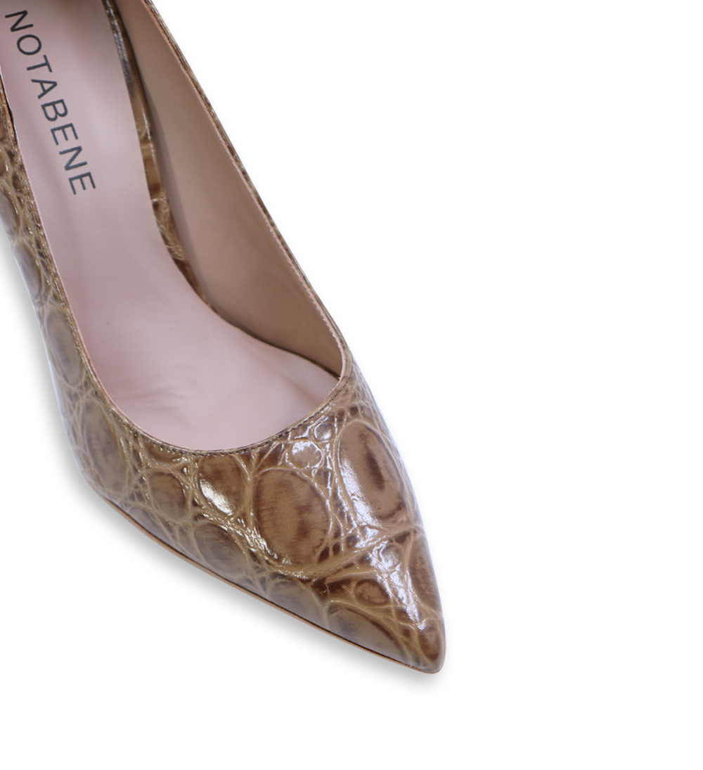 Carolina 70 stiletter, brun croco