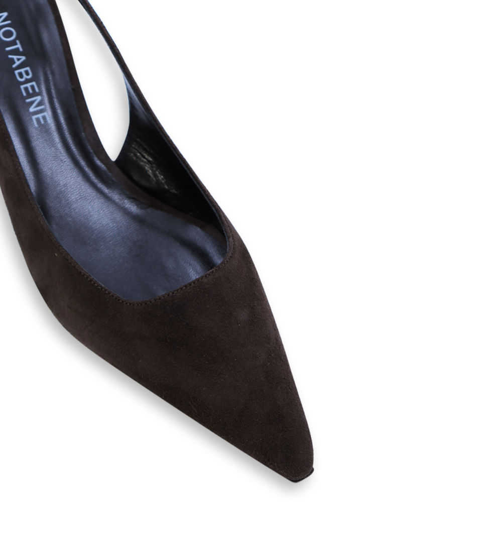 Elba 50 wedge heel, dark brown suede