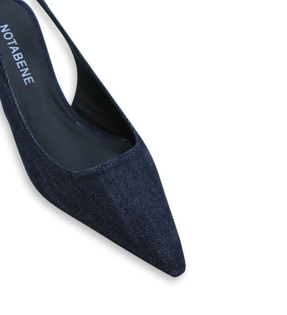 Elba 50 wedge heel, denim