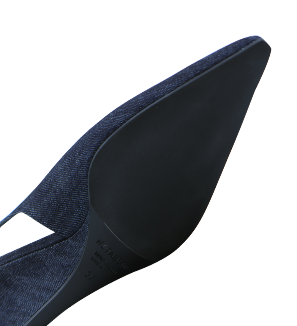 Elba 50 wedge heel, denim