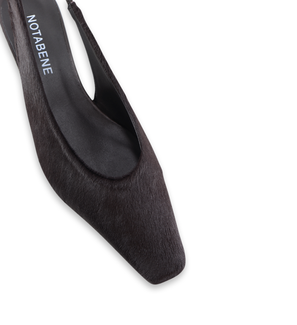Eleonora 35 slingback stiletter, mørkebrun kopels