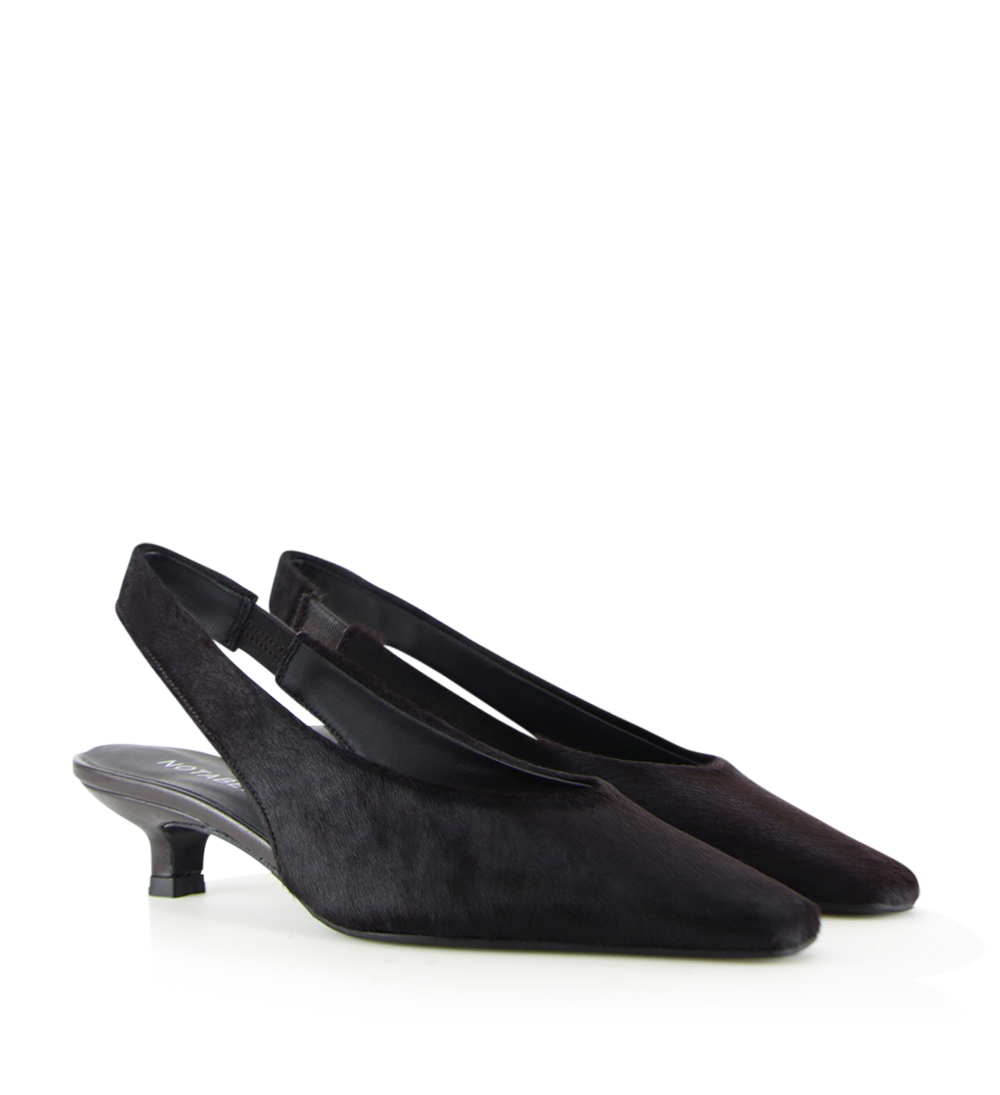 Eleonora 35 slingback stiletter, mørkebrun kopels