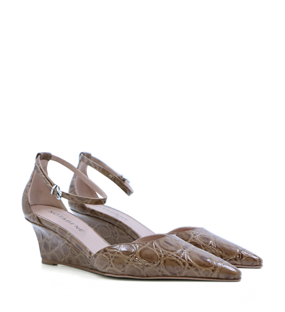Elsa 50 kilehæl, brun croco