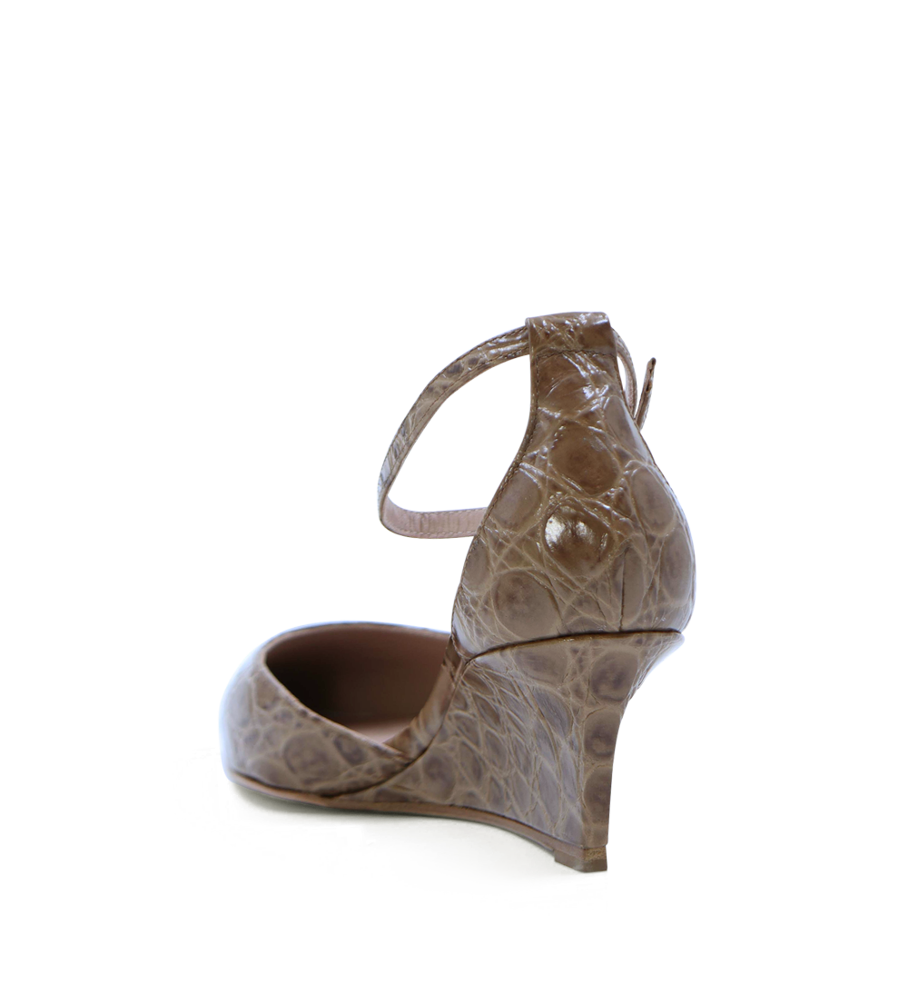 Elsa 50 kilehæl, brun croco