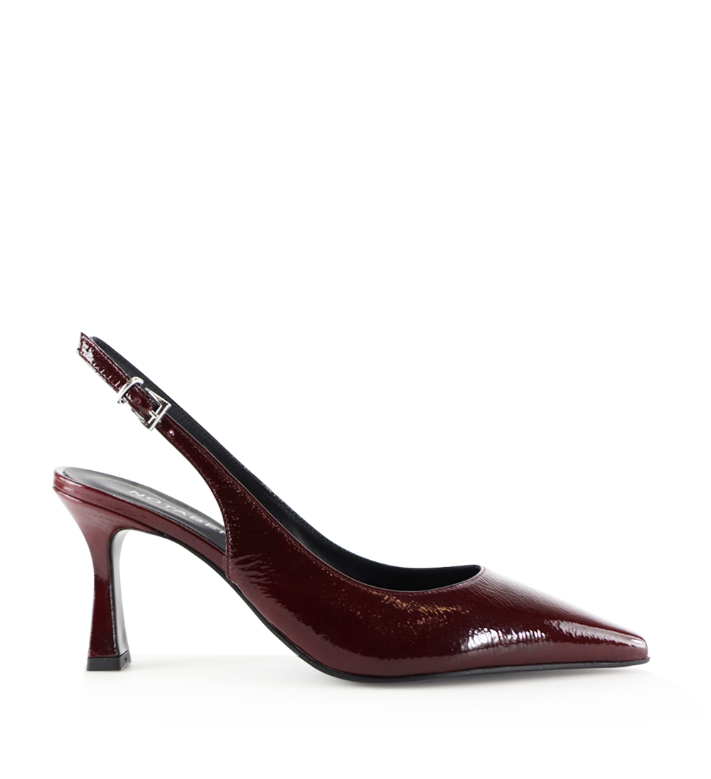 Emilia low 70 slingback stiletter, bordeaux lak