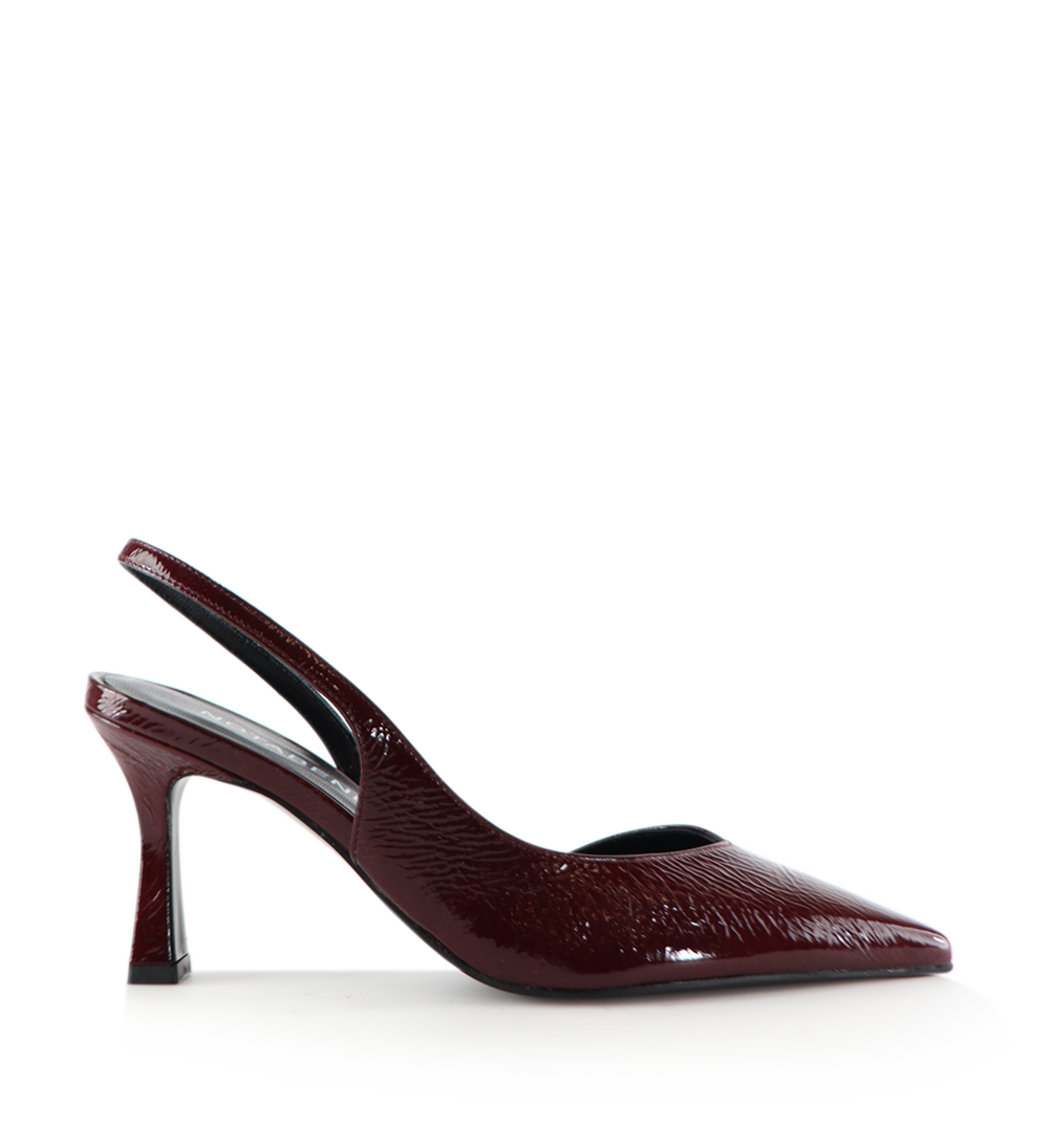 Emira 70 slingback stiletter, bordeaux lak