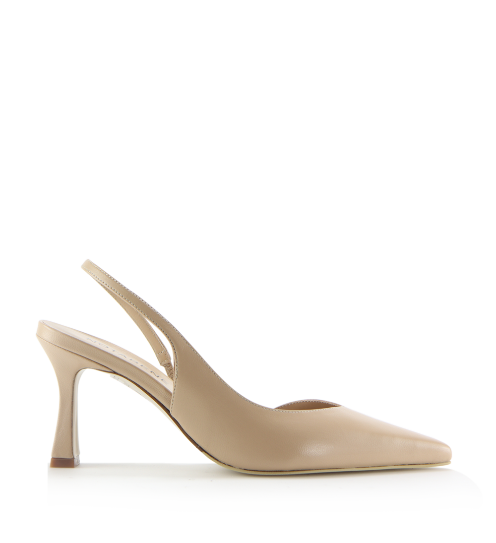 Emira 70 slingback stiletter, nude læder