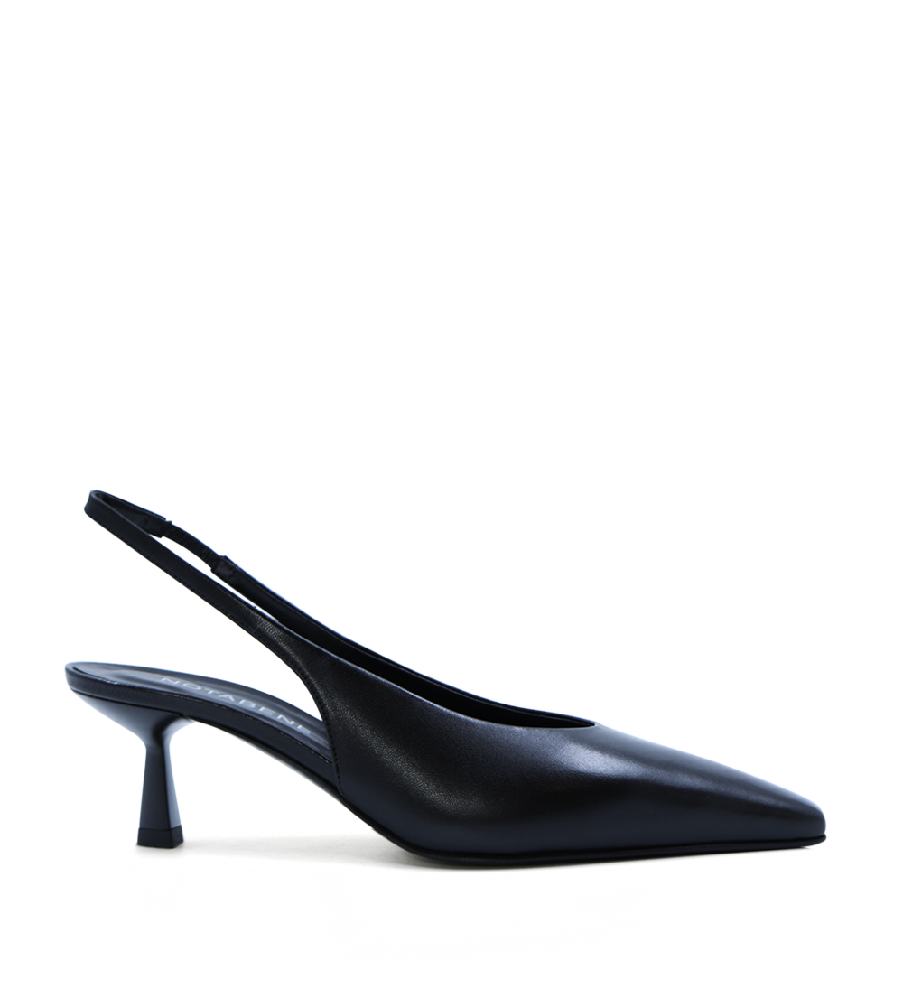 Emmely low 70 slingback stilettos, black leather