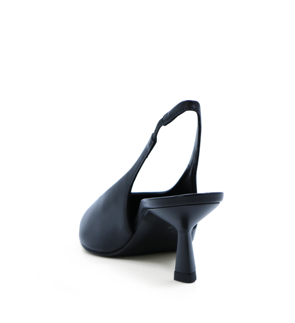 Emmely low 70 slingback stilettos, black leather