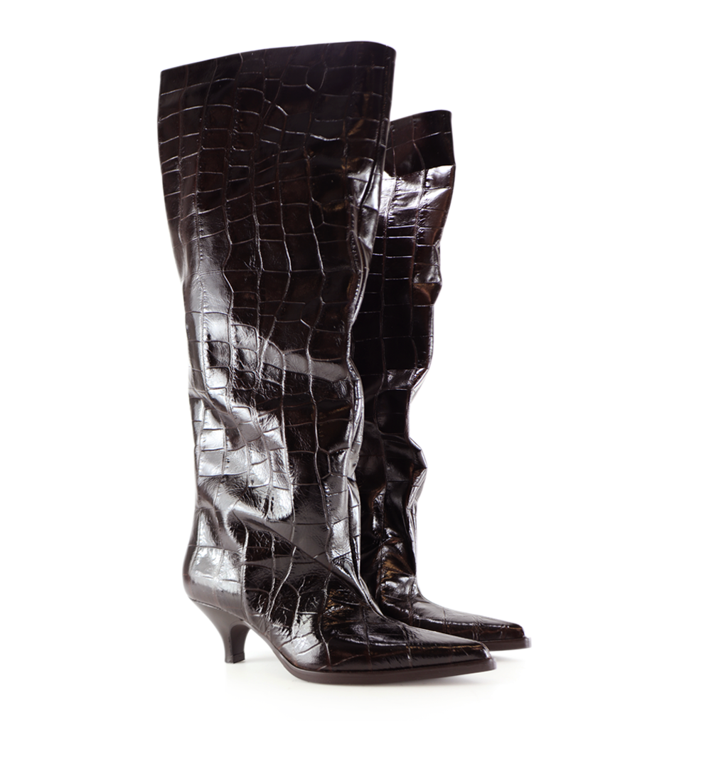 Yolanda 60 støvler, mørkebrun croco
