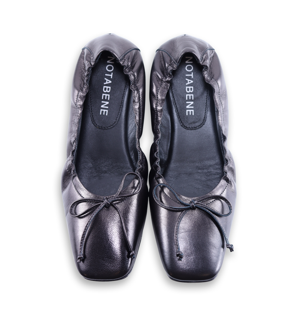 Brigitte ballerinaer, sort læder