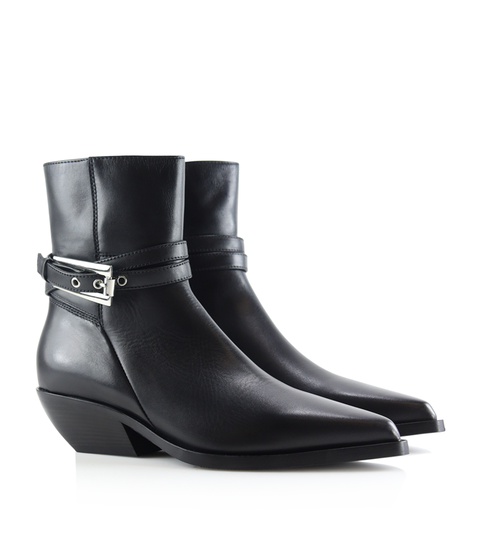 Carla 30 cowboy bikerstøvler, sort læder