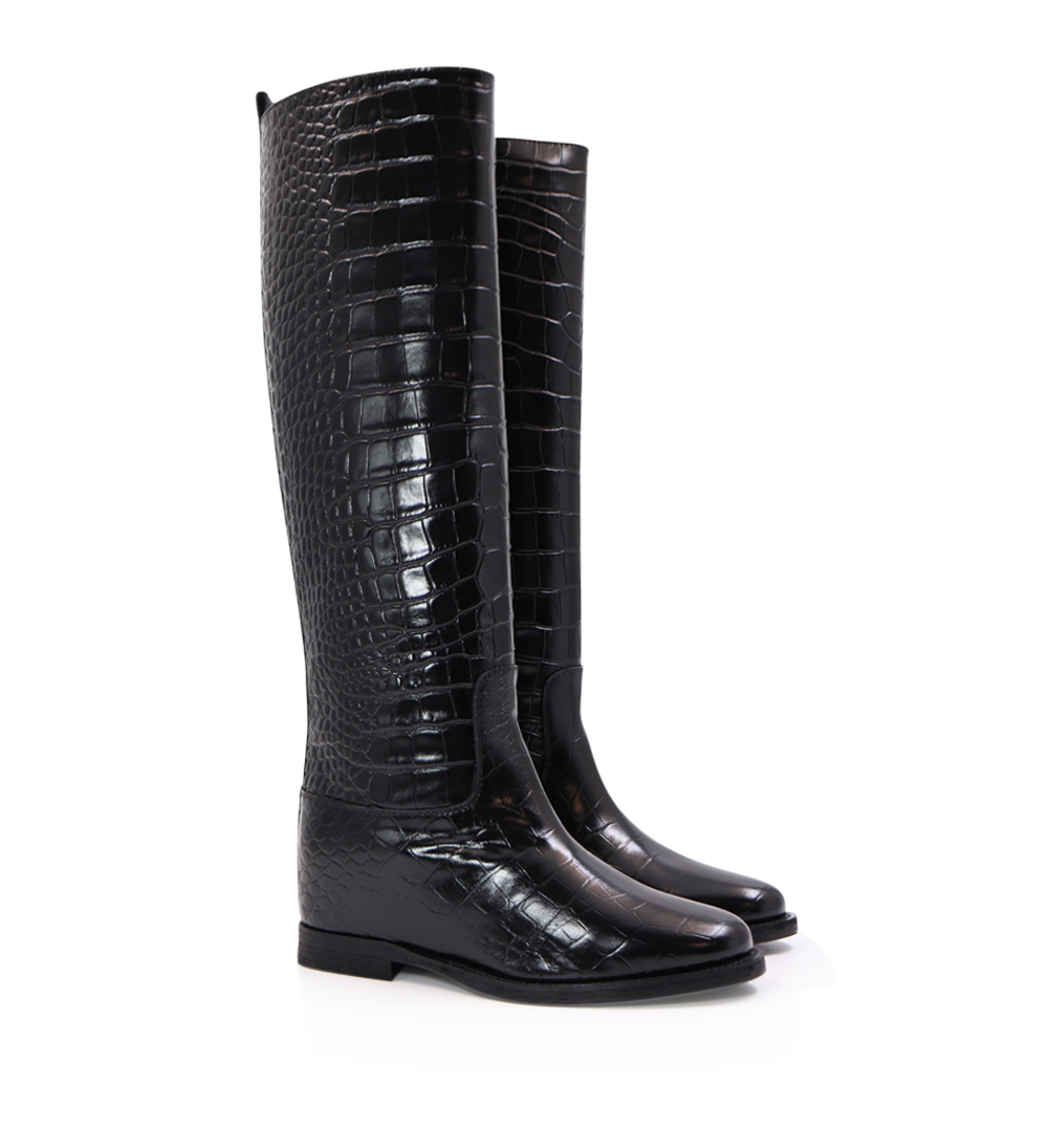 Isadora 30 boots, black croco