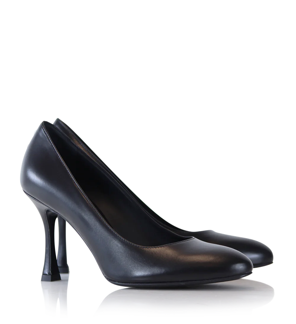 Denise 80 stiletter, sort læder