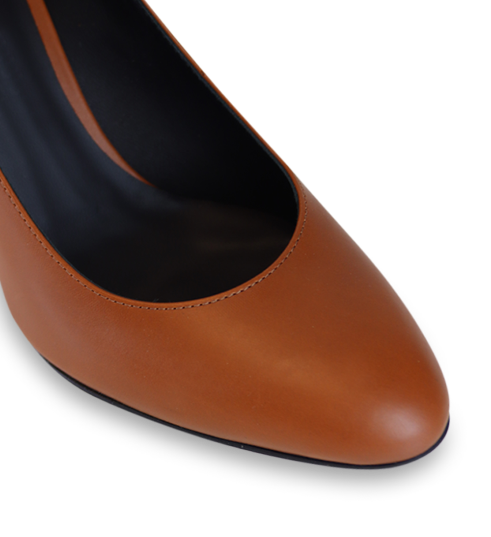 Denise 80 stiletter, cognac læder