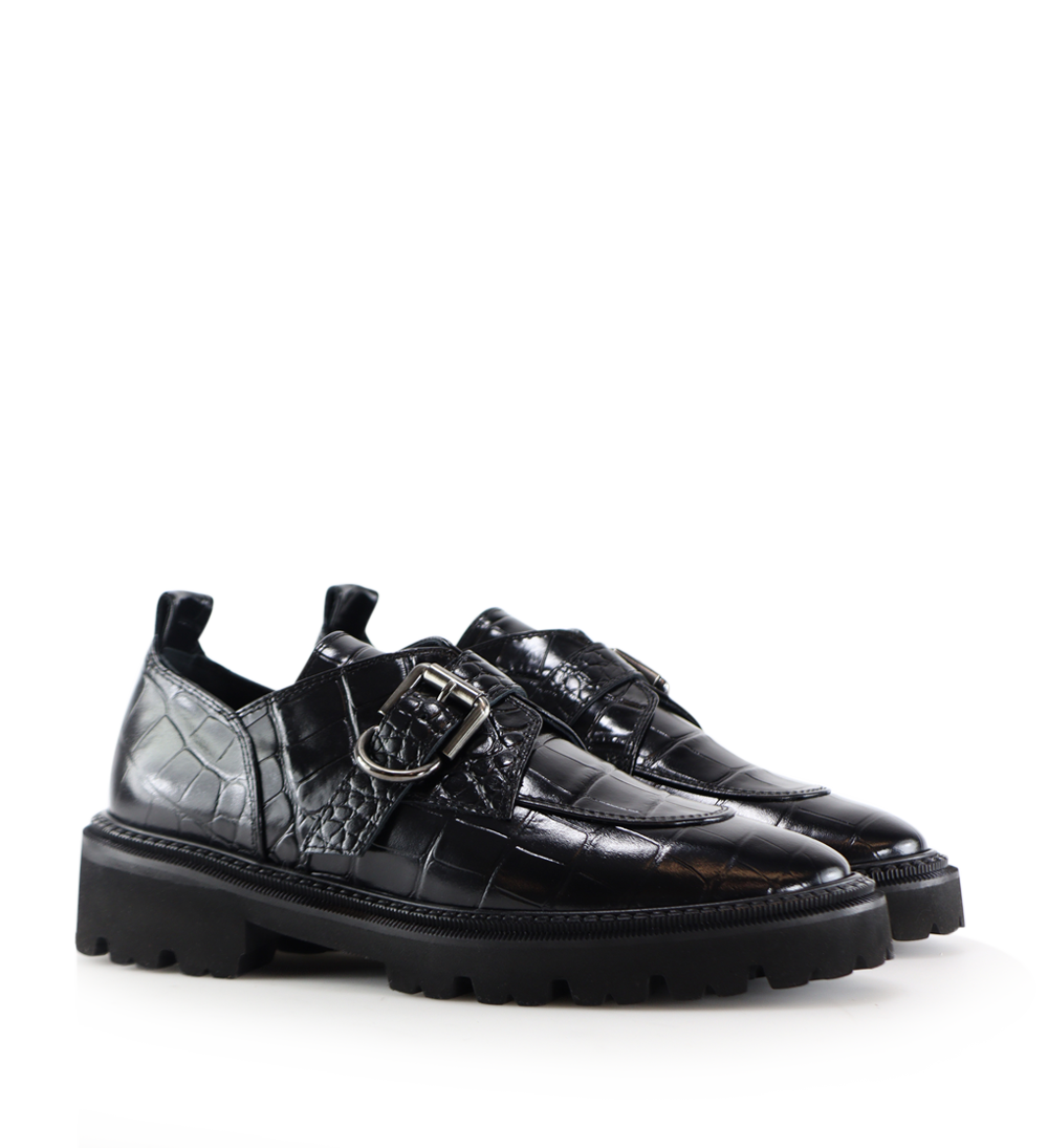 Tecla loafers, sort croco