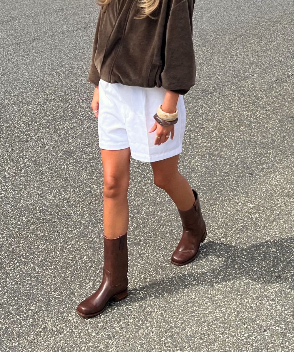 Achilles støvler, mørkebrun læder