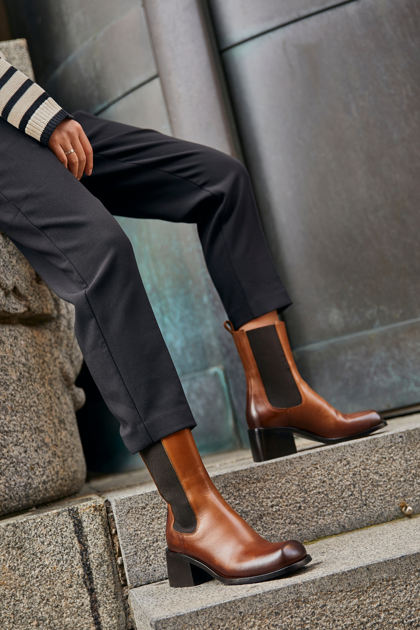 Amanda støvler, tan læder