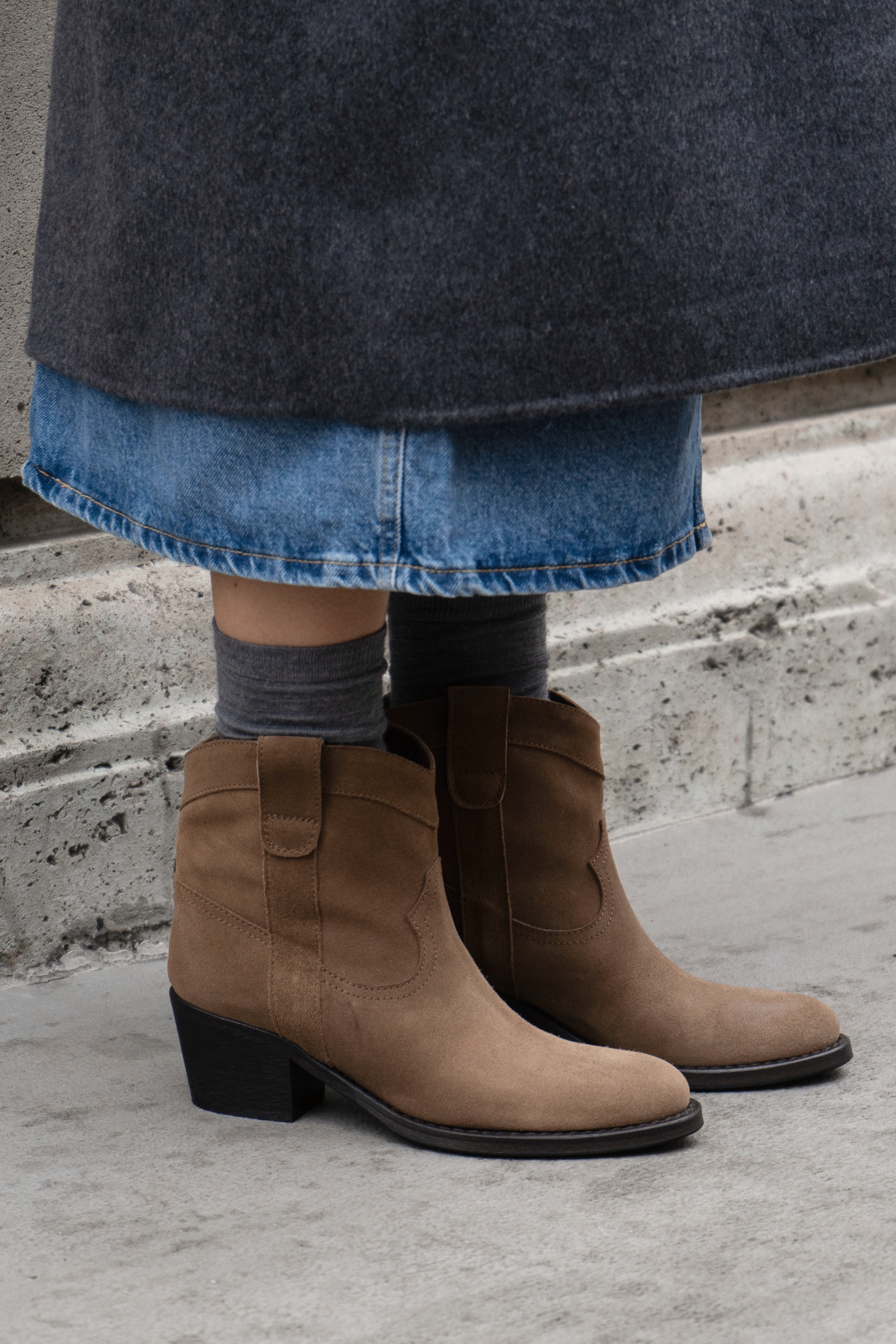 Annika støvler, kamel ruskind