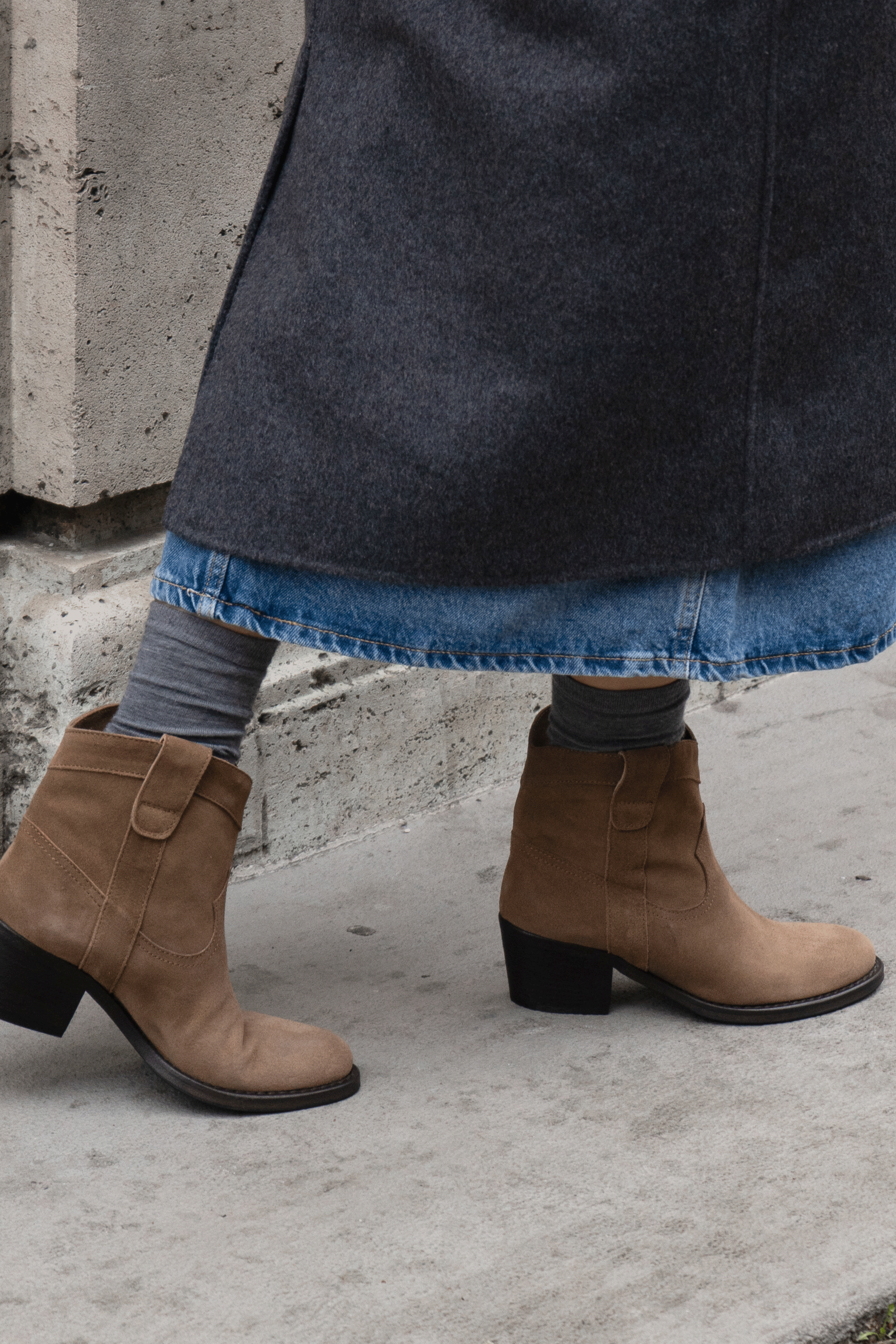 Annika støvler, kamel ruskind