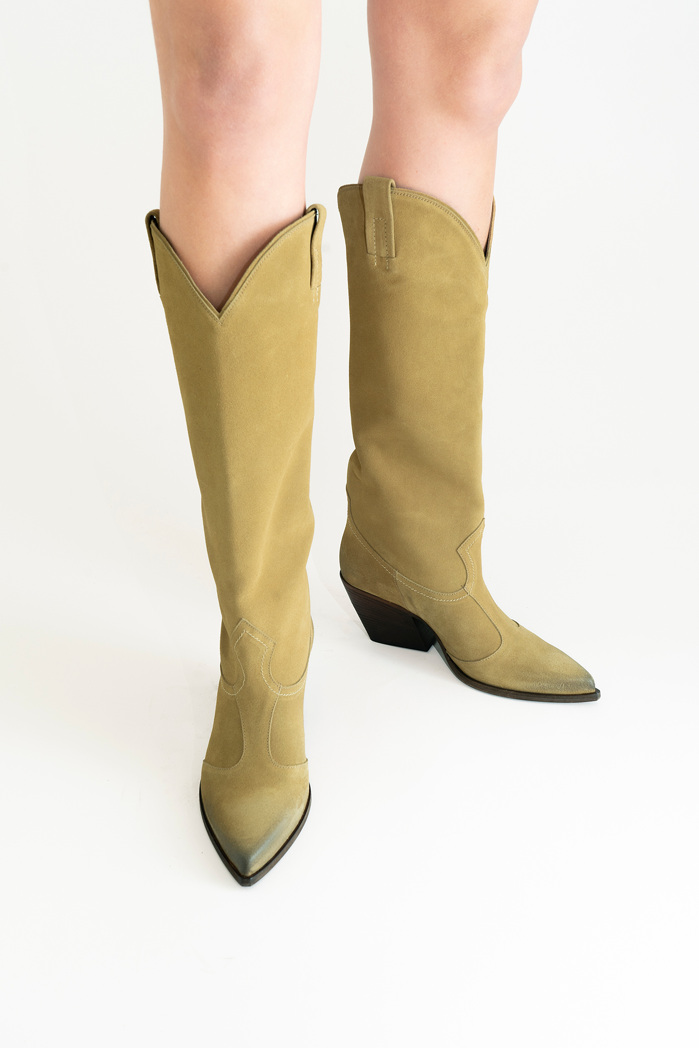 Dee cowboy støvler, lys brun ruskind