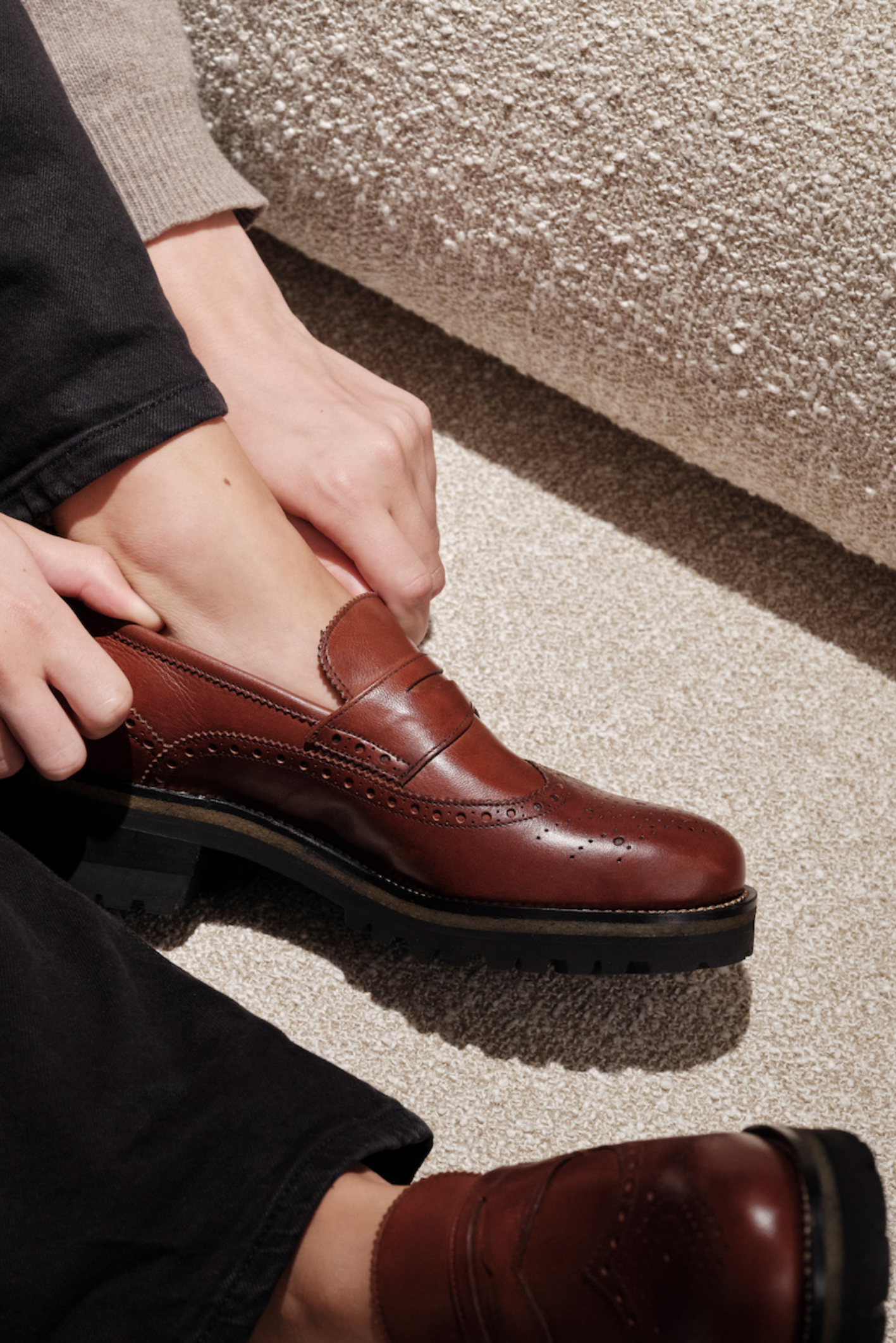 Idun loafers, brun læder