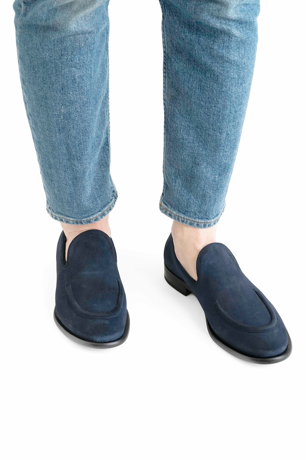 Antonio loafers, blå ruskind