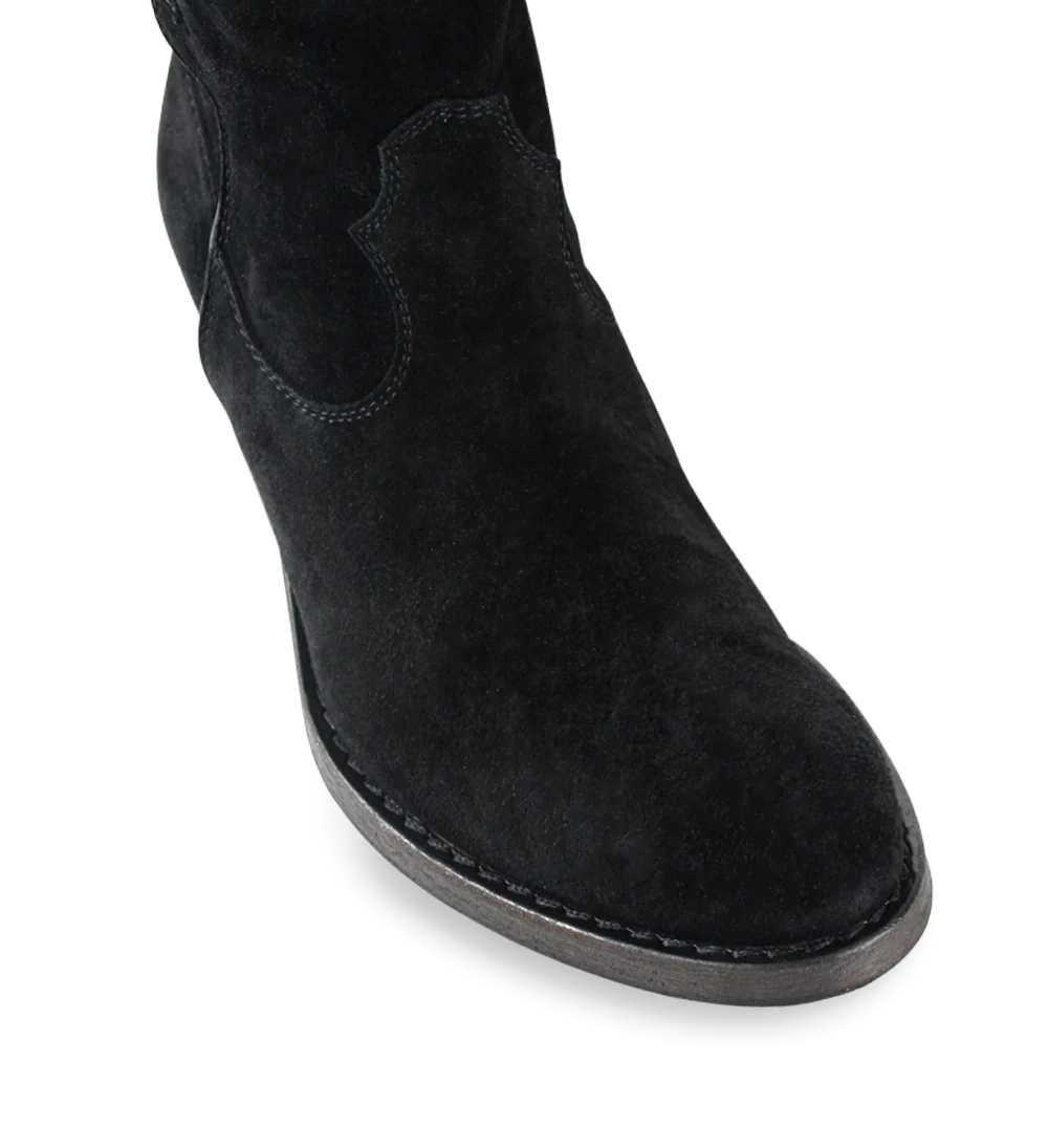 Anna 50 støvler, sort ruskind