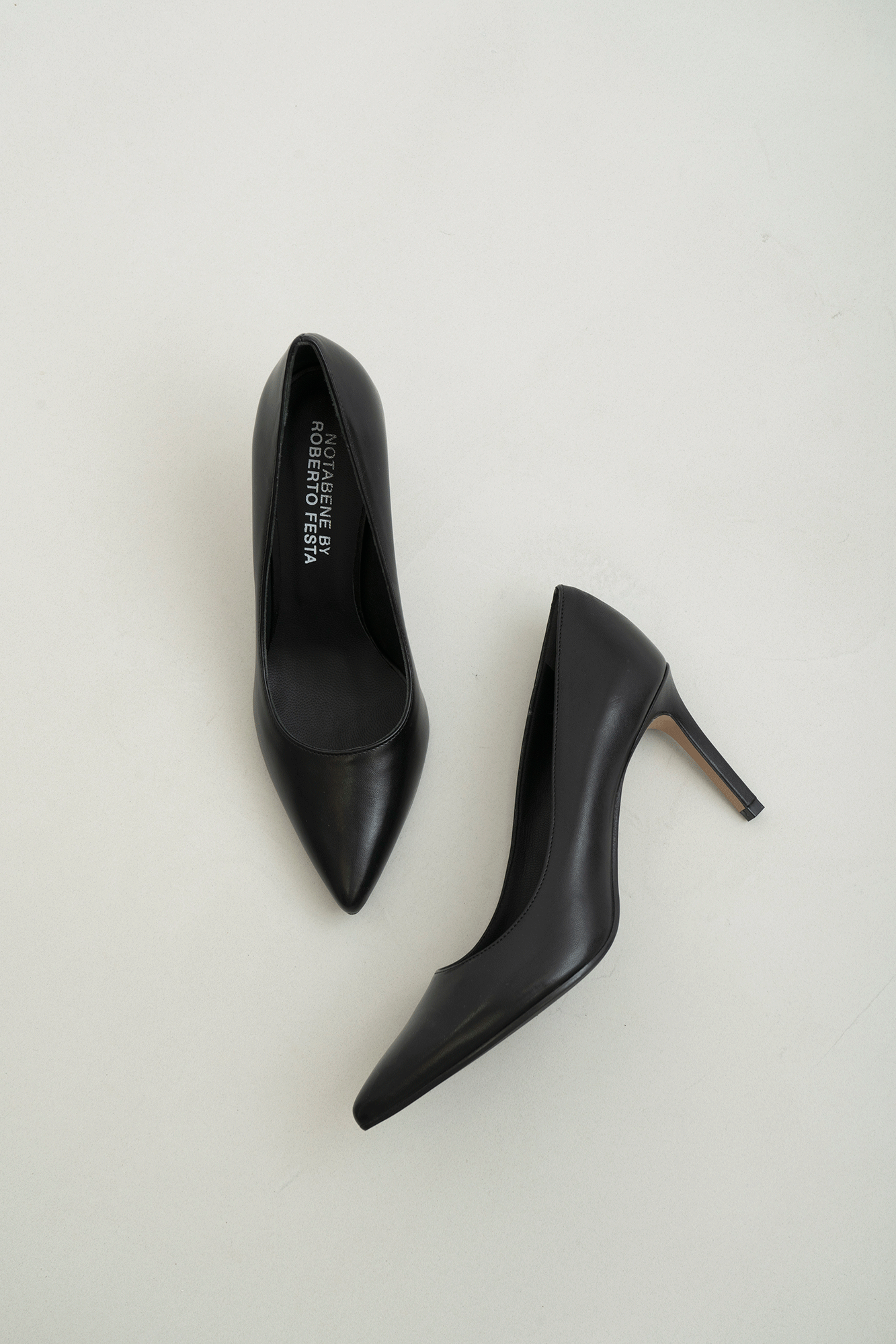 Carolina 70 stiletter, sort læder