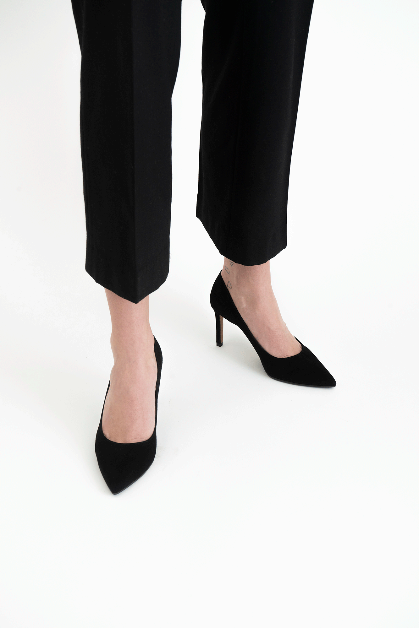 Carolina 70 stiletter, sort ruskind