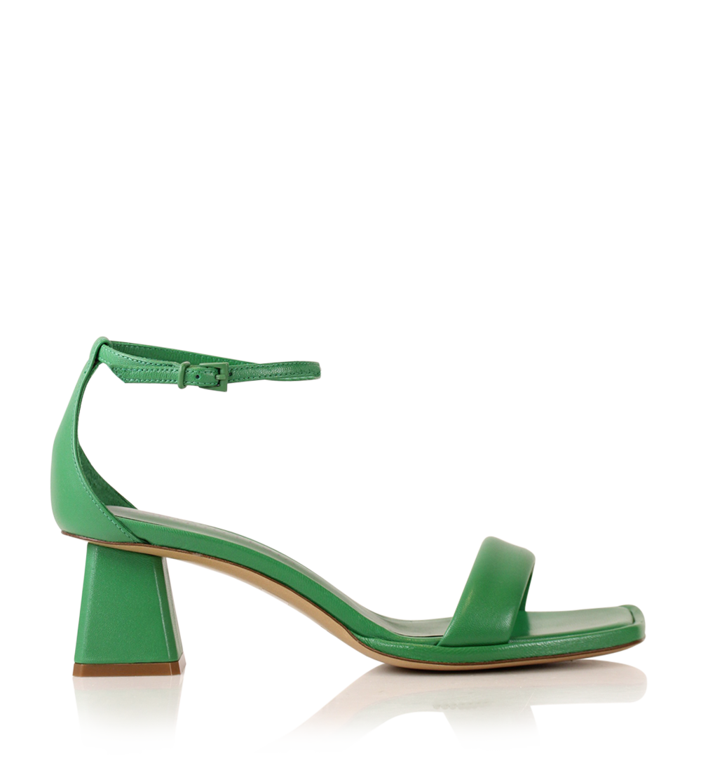 Alba sandaler, grøn læder