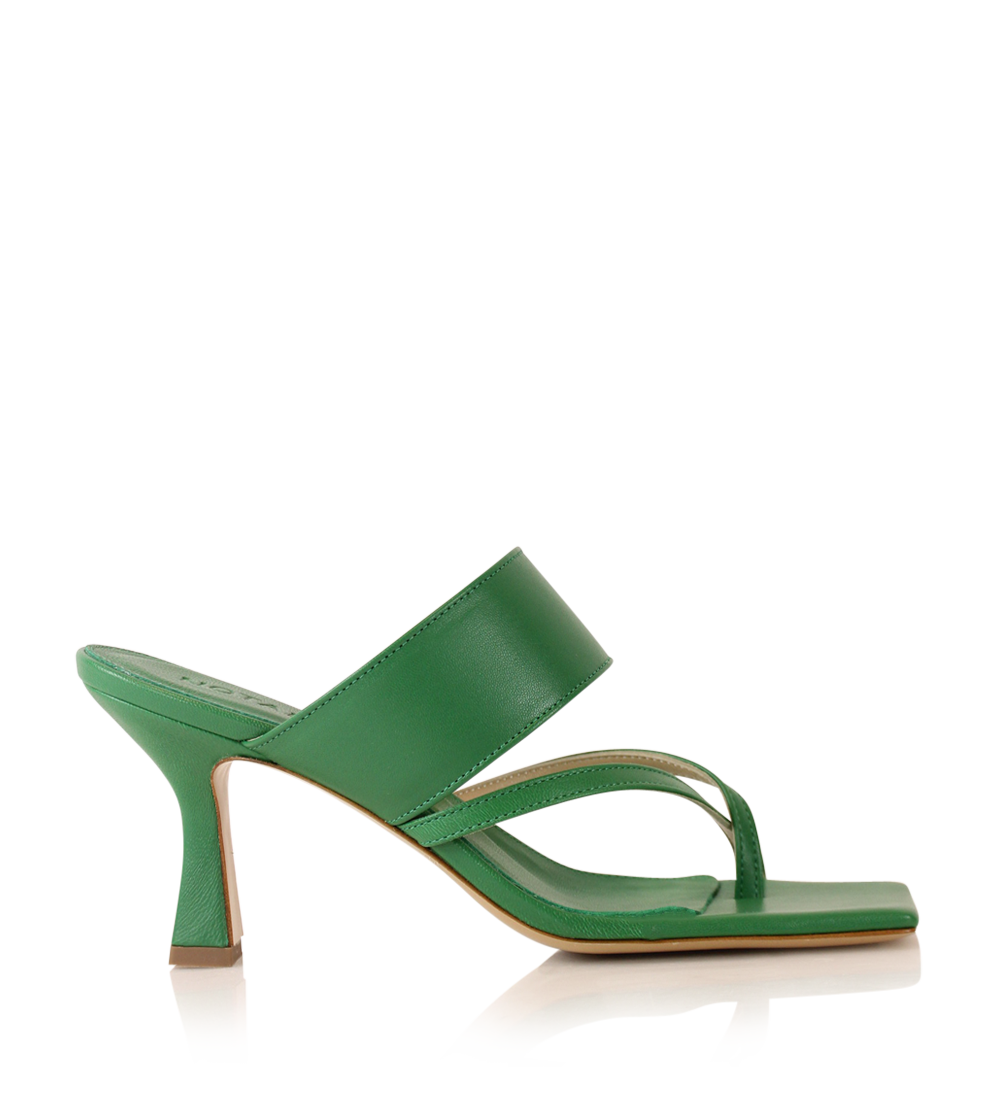 Alberte 75 stiletter, Grøn Læder