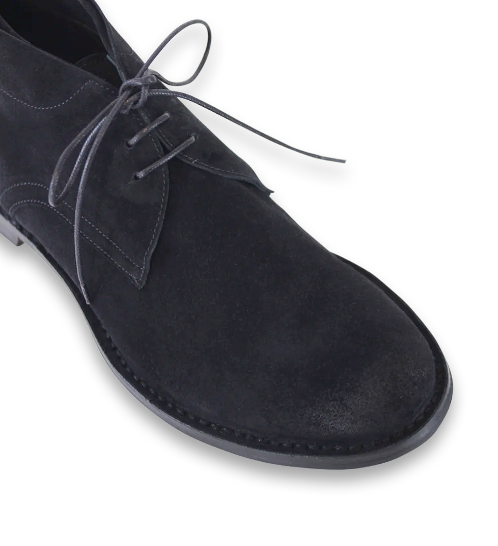 Carlo snøresko, sort ruskind