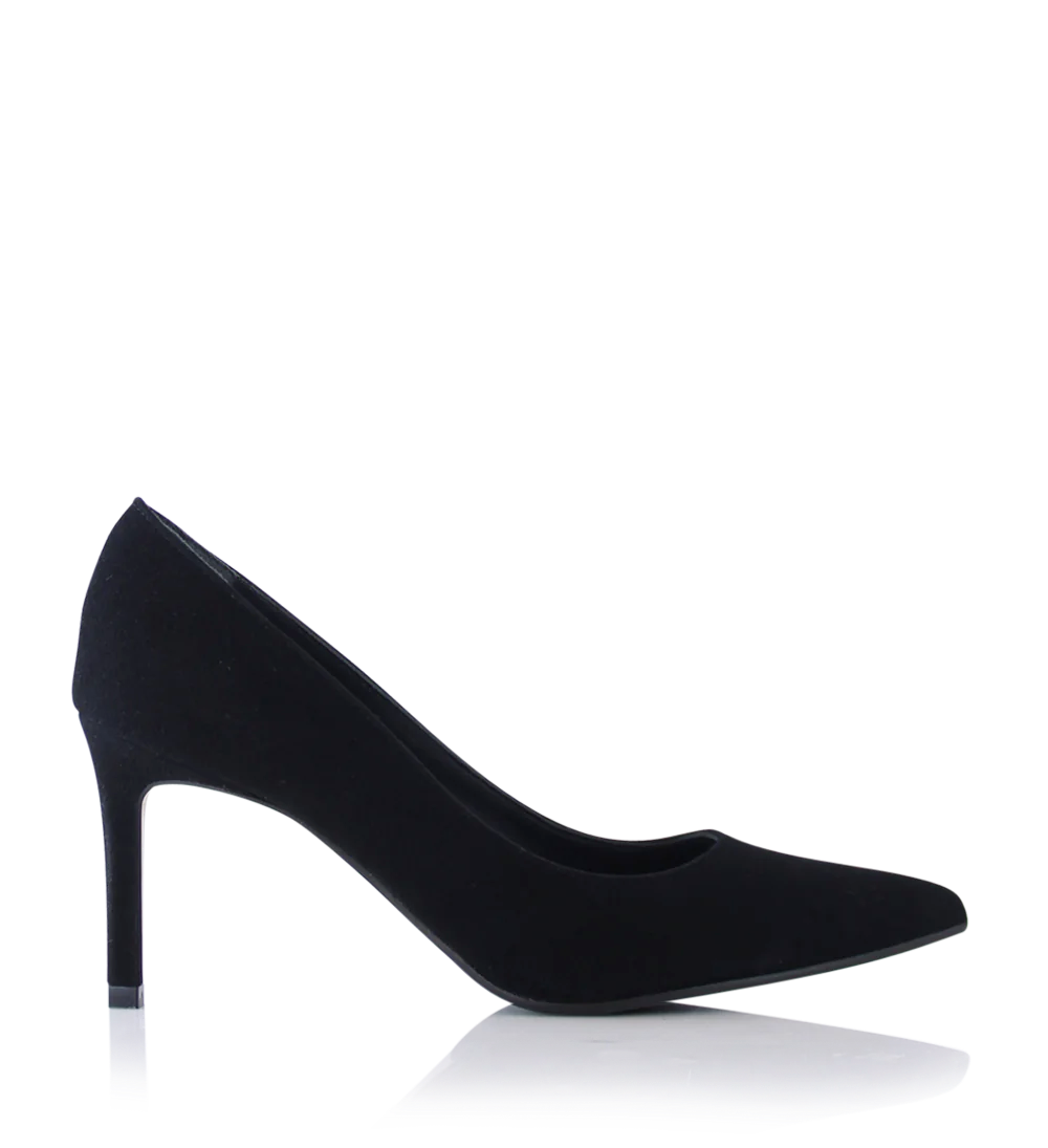 Carolina 70 stiletter, sort ruskind