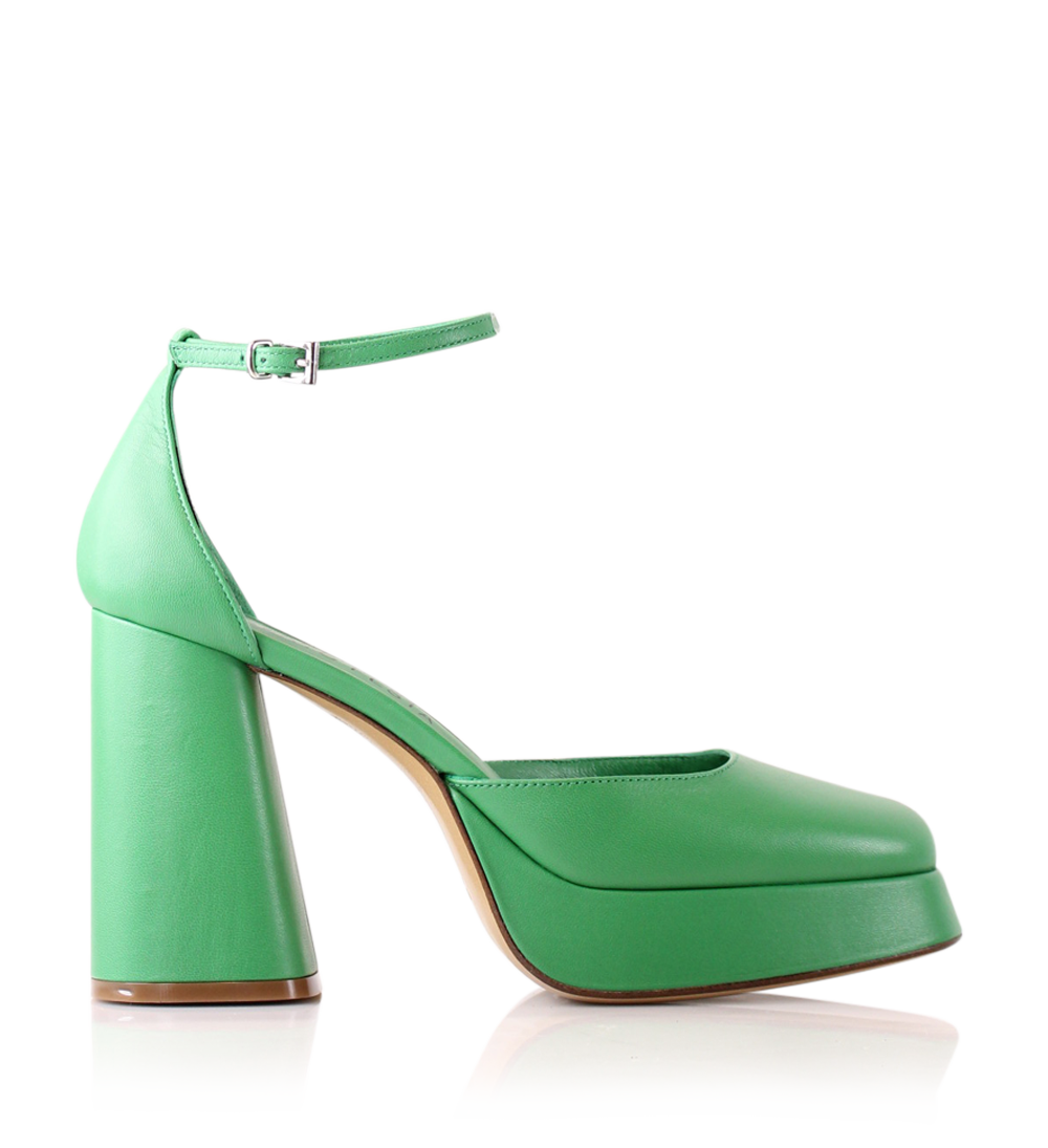 Hedi 100 pumps, grøn læder