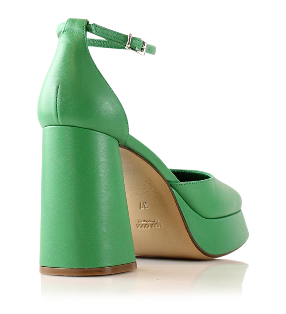 Hedi 100 pumps, grøn læder