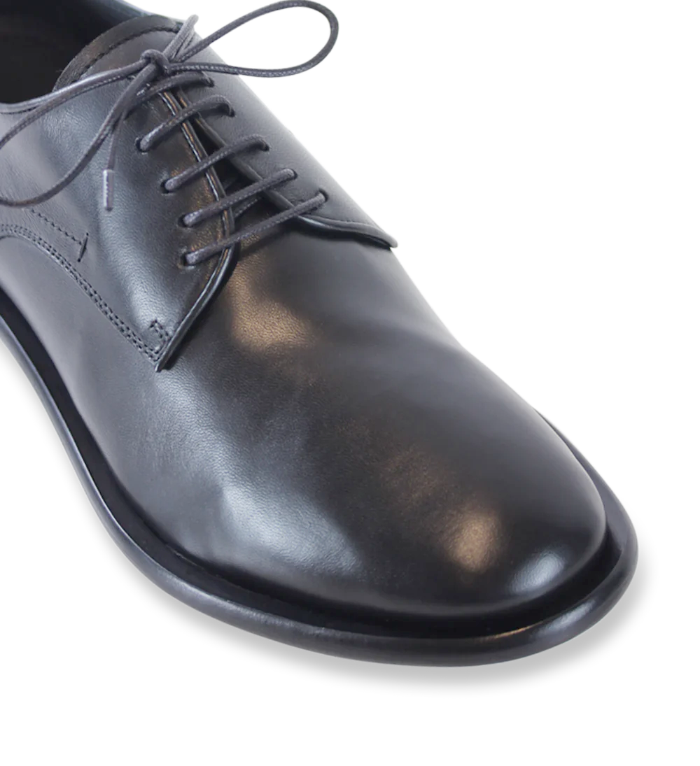 Santino snøresko, sort læder