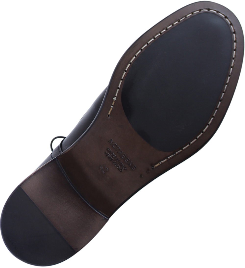 Santino snøresko, sort læder